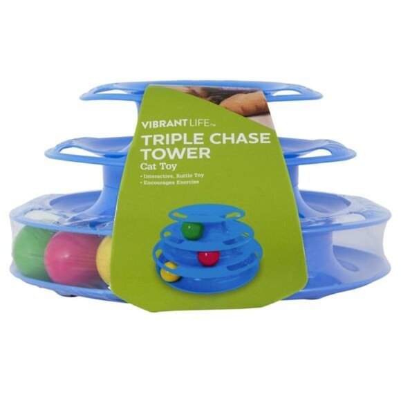 Triple Chase 3 Tier Tower Interactive Ball Toy for Cats and Kittens - Picture 2 of 10